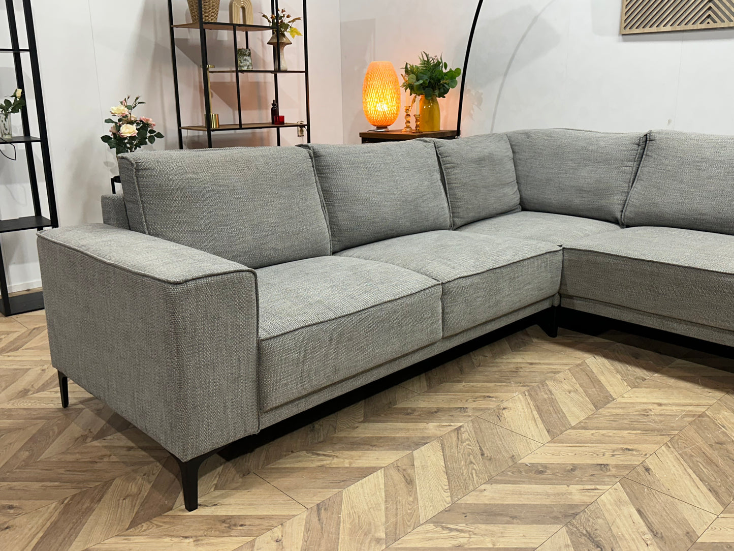 Licht Grijze U Bank ~ Losse Rugkussens Met Afneembare Hoezen