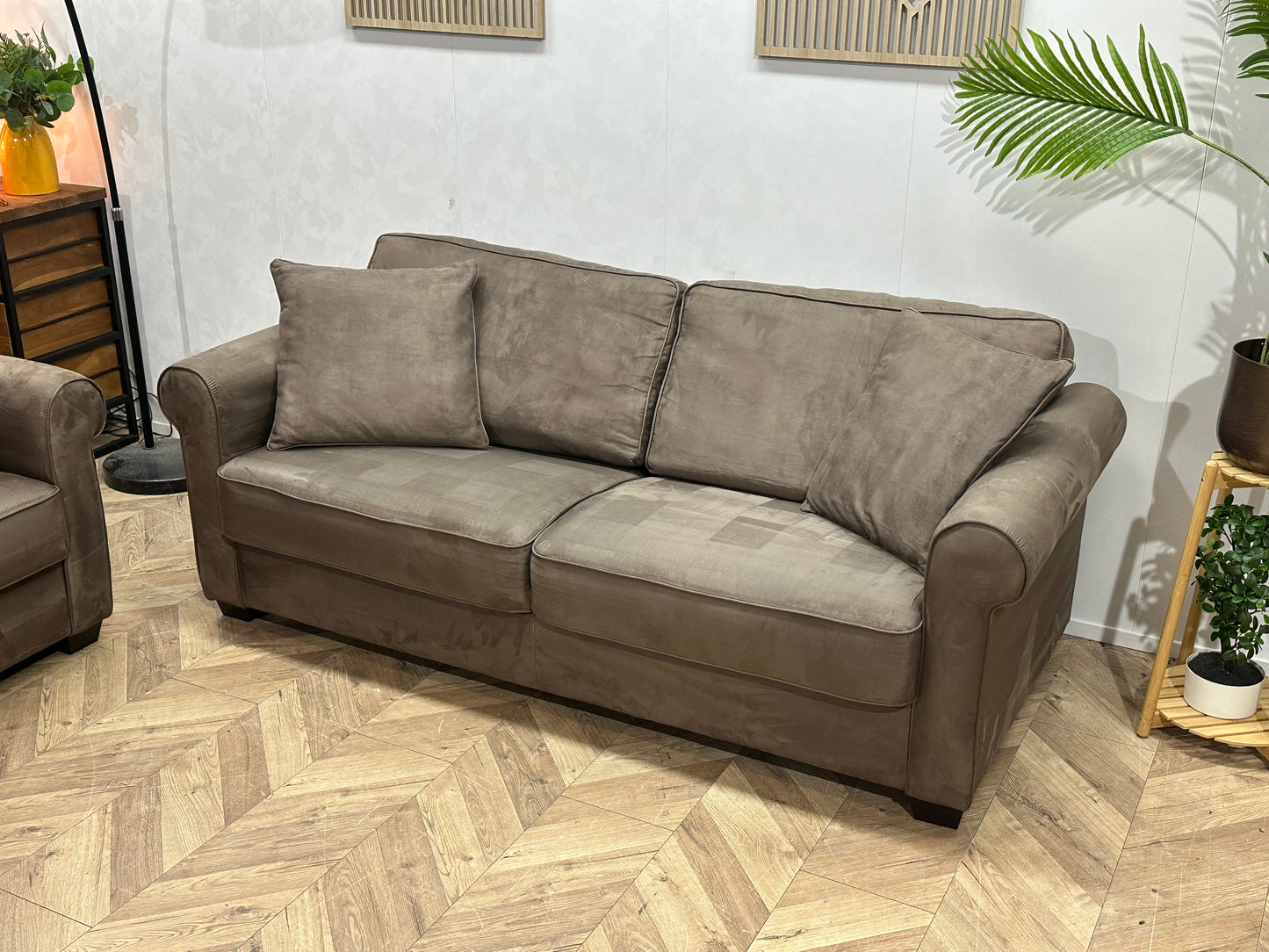 Licht Bruine Velvet Banken Set ~ Nieuwstaat