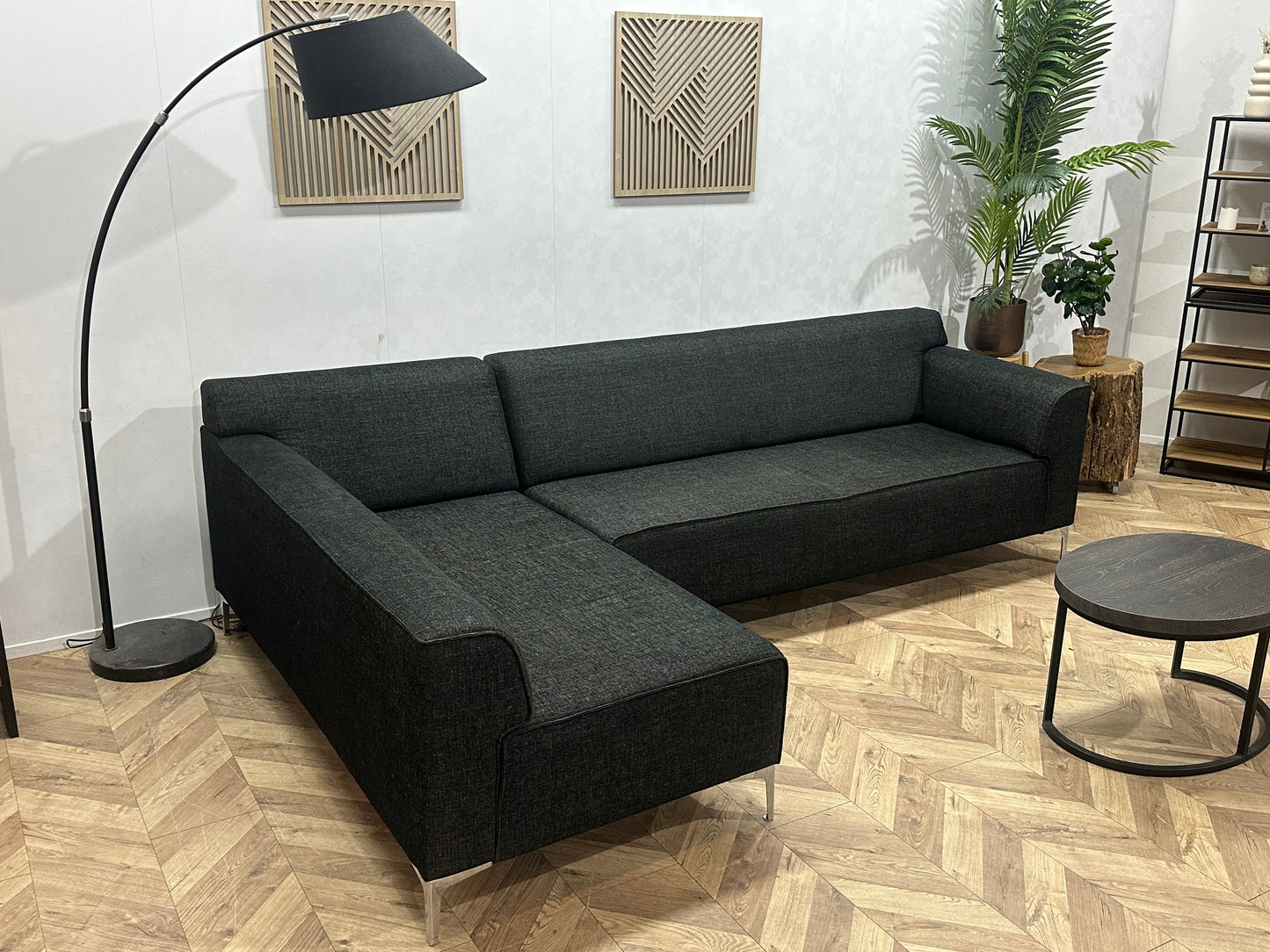 Montèl Antraciet Design Hoekbank ~ Vaste Kussens