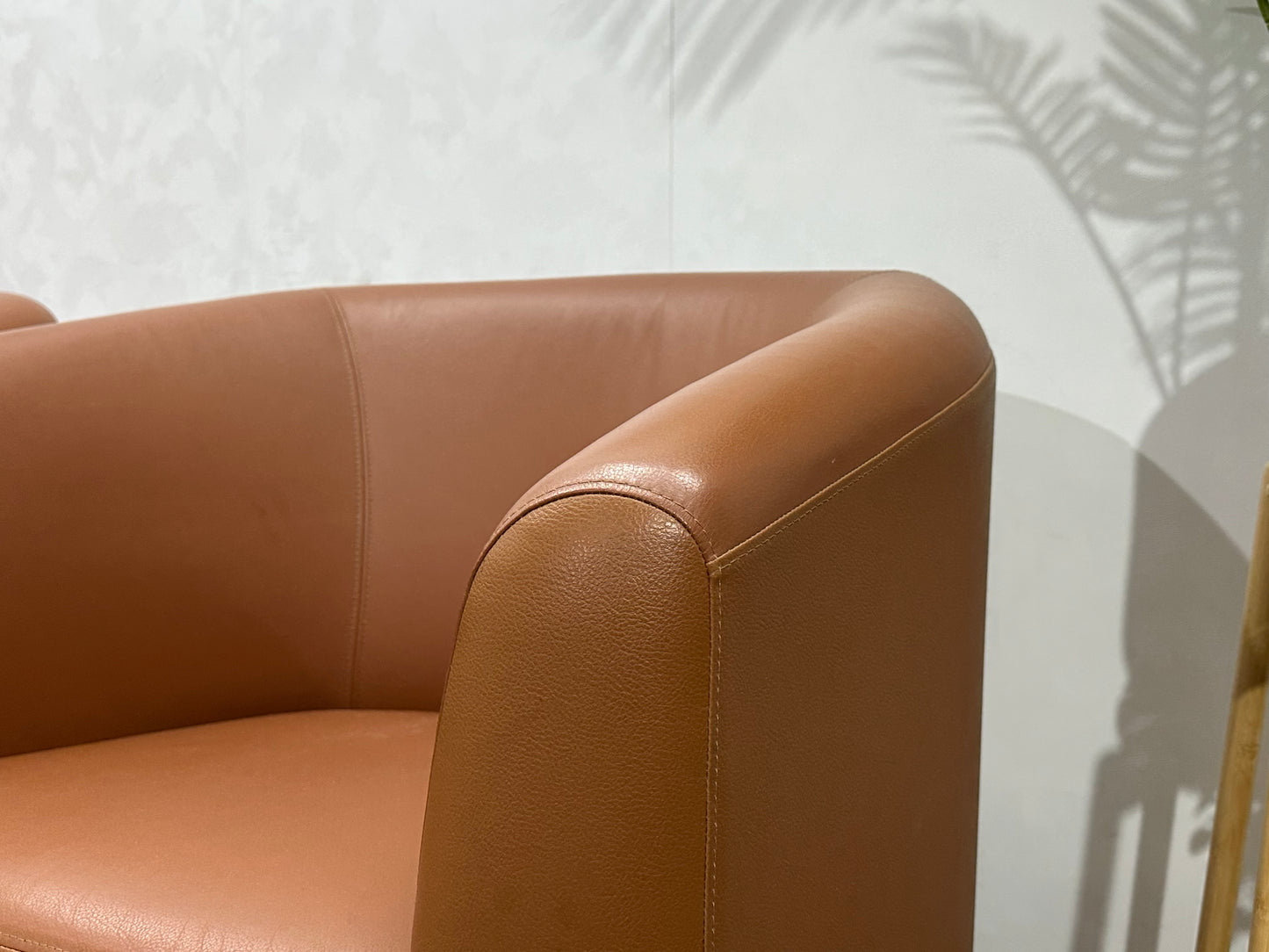 Licht Bruine Echt Lederen Stoelen Set