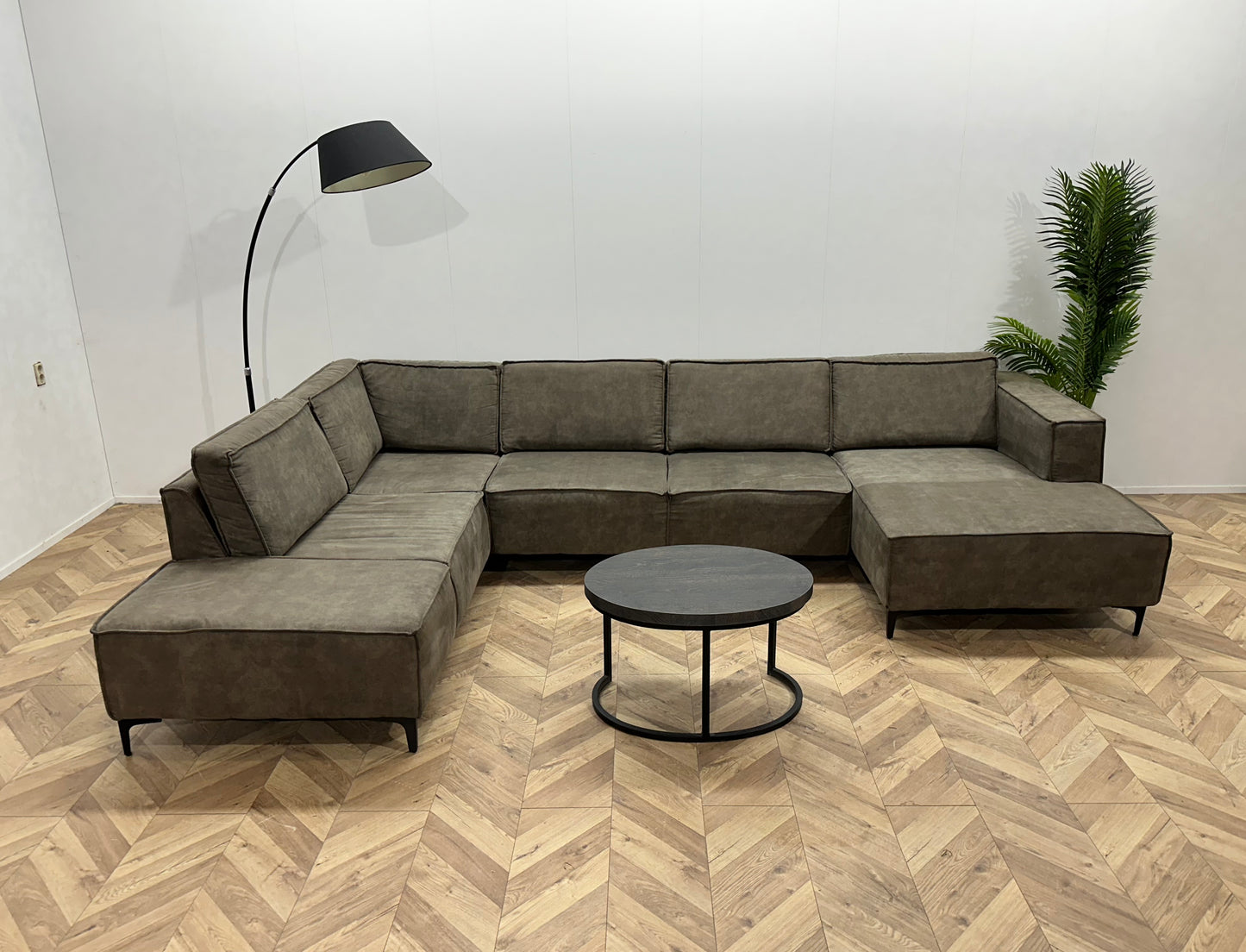 Antraciet Suède Stoffen U Bank ~ Losse Rugkussens Met Afneembare Hoezen