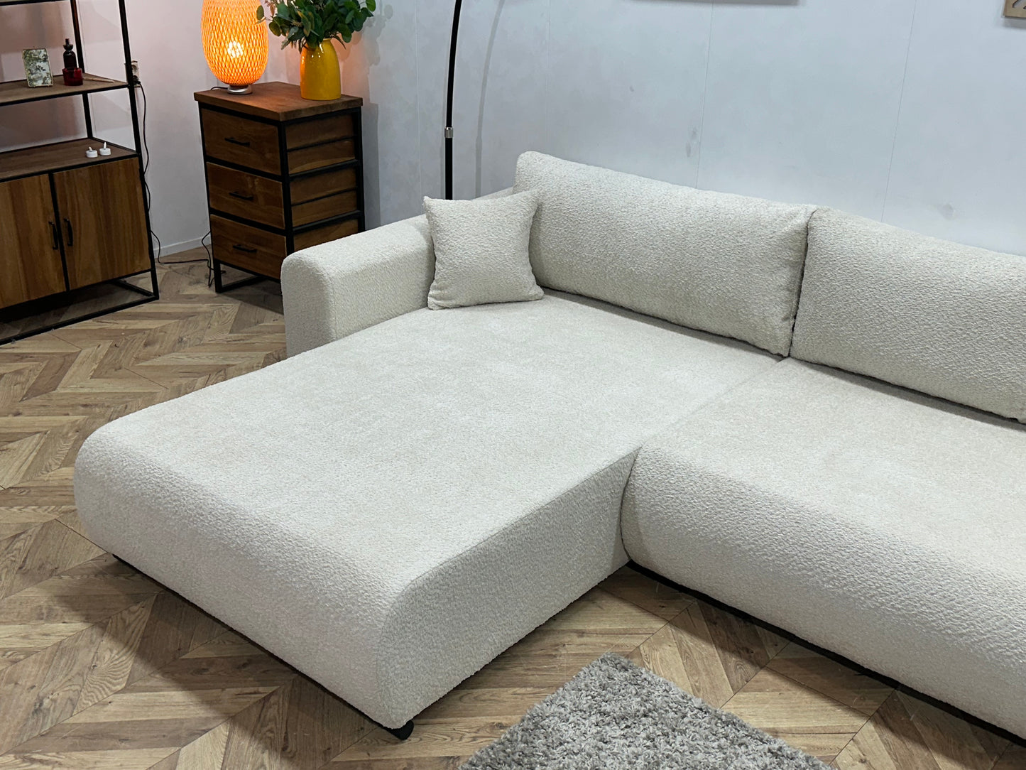 !Showroommodel! Witte Bouclé Hoekbank