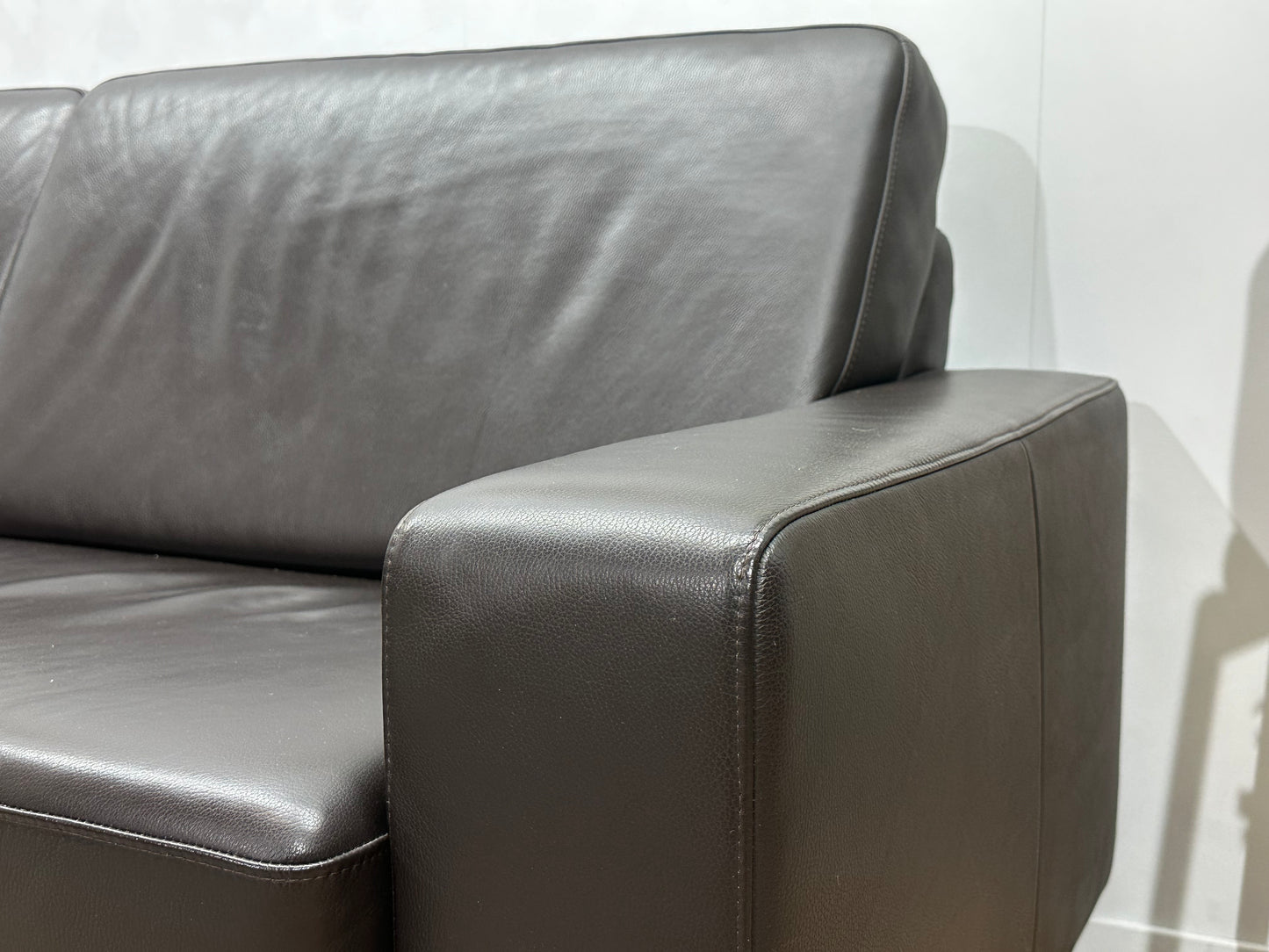 Montèl Bruine Echt Lederen Banken Set ~ Vaste Kussens