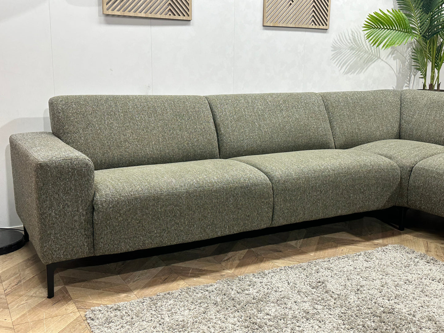 Grijze Hoekbank ~ Vaste Kussens