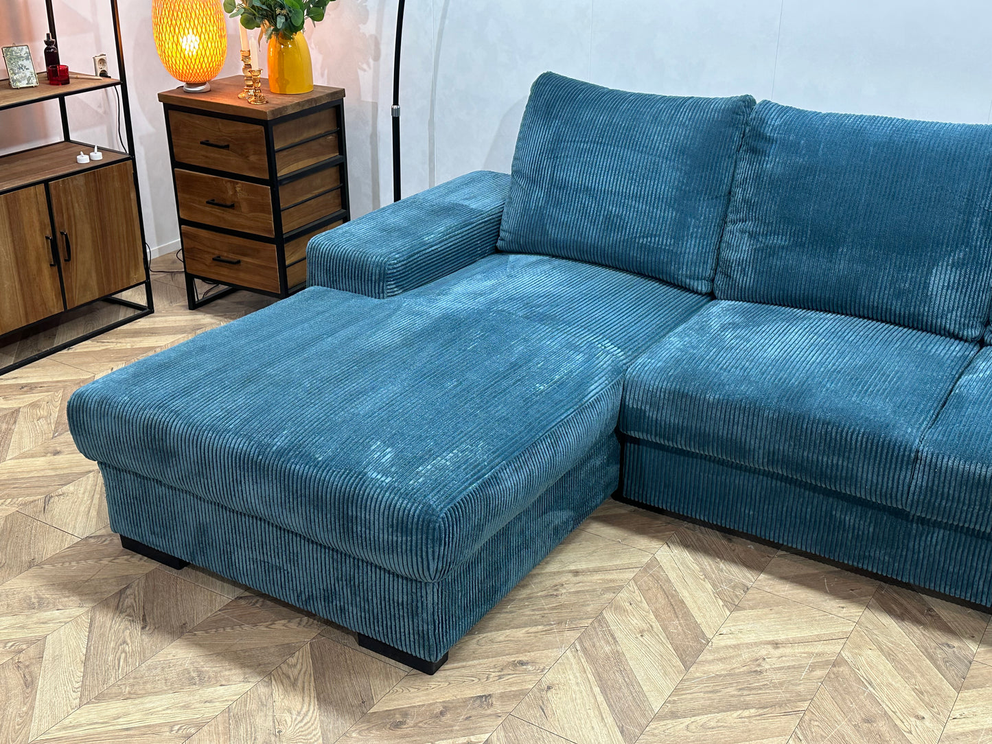 Blauwe Ribstof U Bank ~ Slaapfunctie