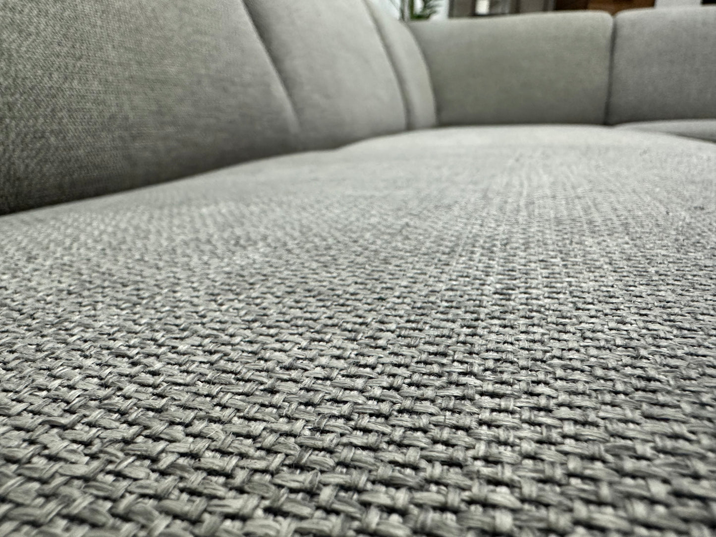 Licht Grijze Hoekbank ~ Vaste Kussens