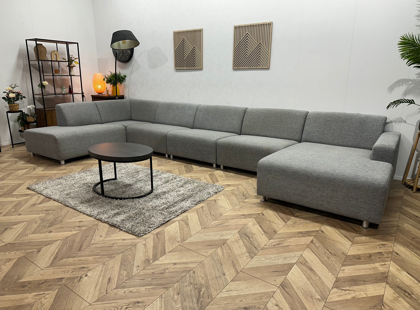 Licht Grijze Ruime U Bank ~ Vaste Kussens