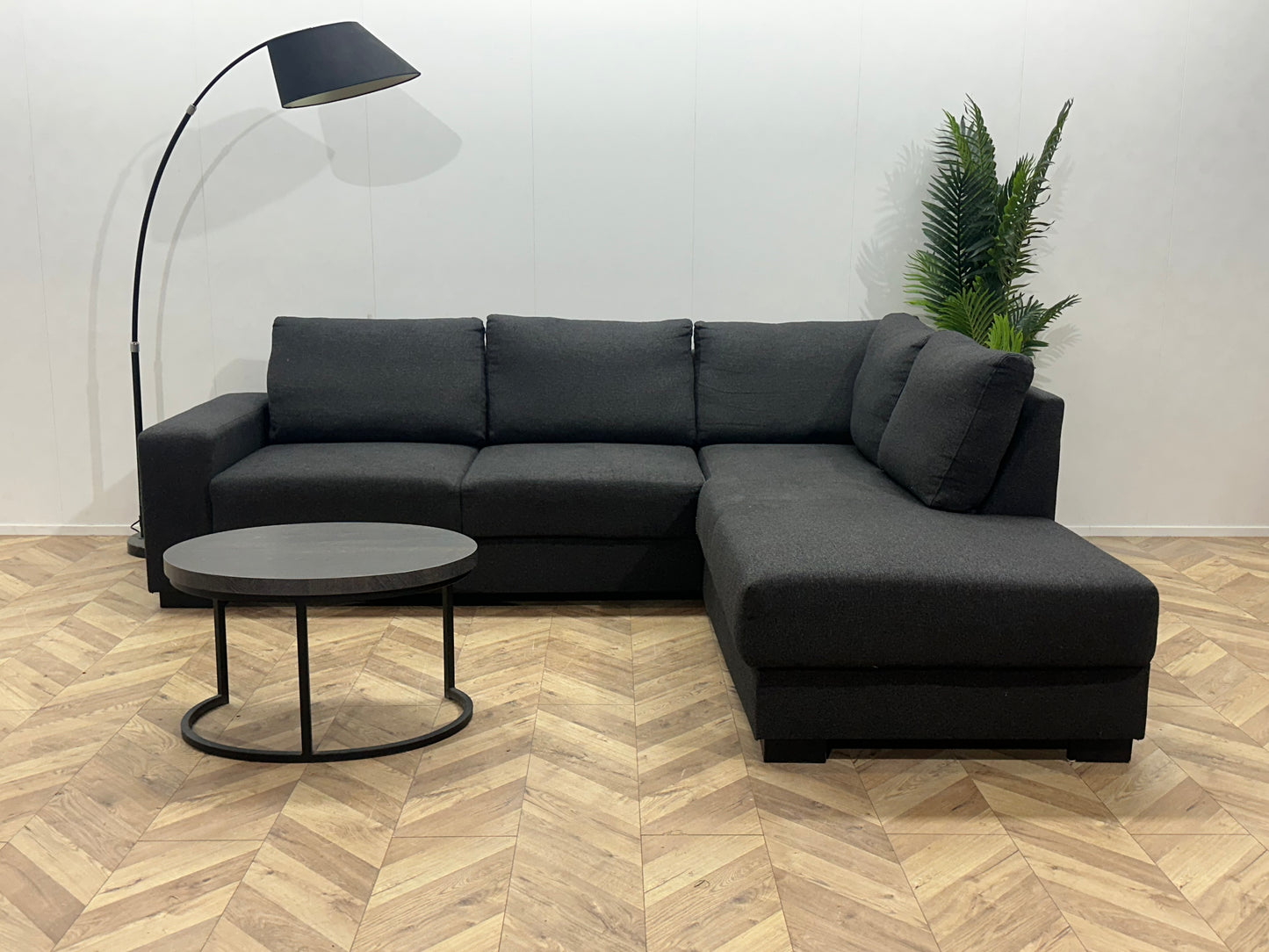 Antraciet Hoekbank ~ Losse Rugkussens Met Afneembare Hoezen