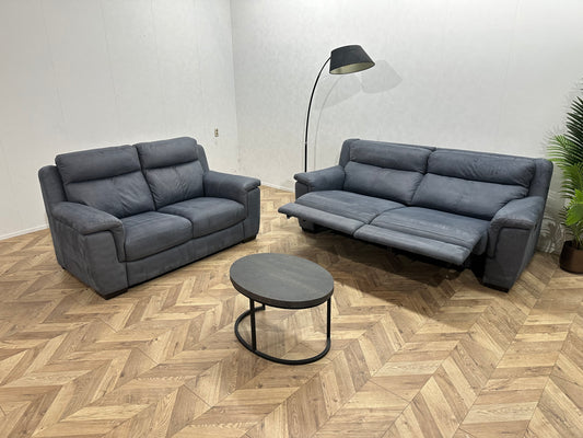 Blauwe Suède Stoffen Banken Set ~ Relaxfunctie