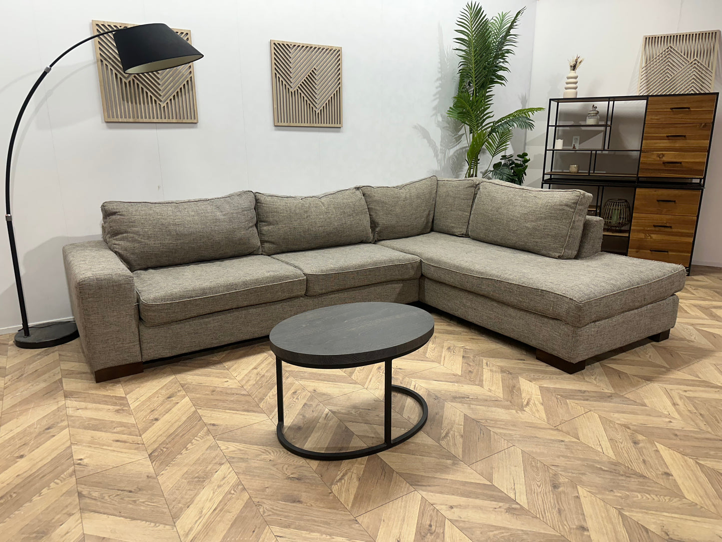 Goossens Grijze Hoekbank ~ Losse Kussens Met Afneembare Hoezen