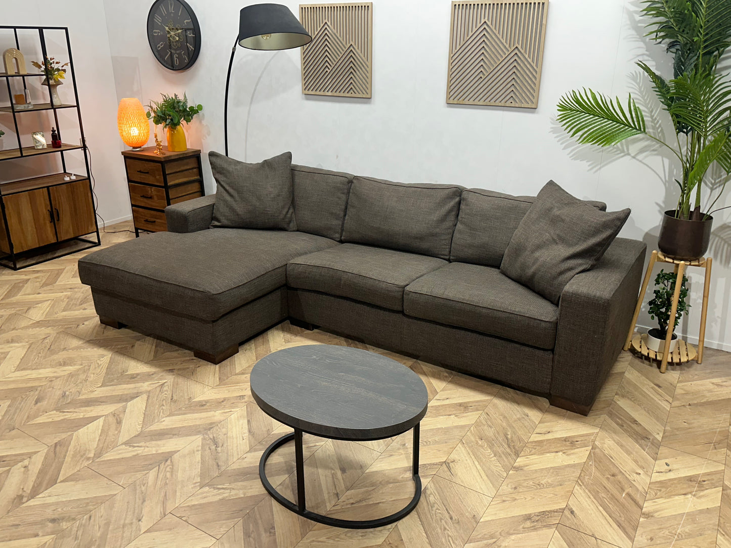 Bruine Hoekbank ~ Losse Kussens Met Afneembare Hoezen