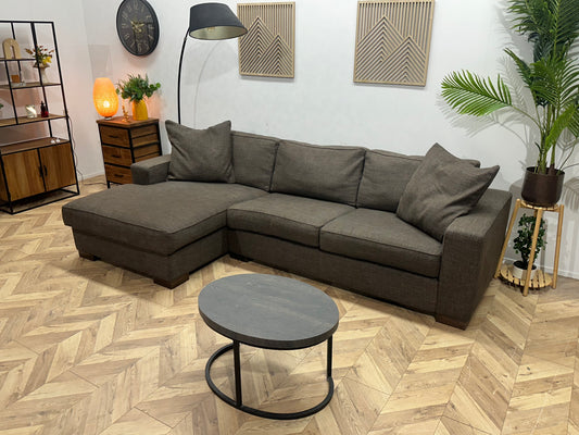 Bruine Hoekbank ~ Losse Kussens Met Afneembare Hoezen