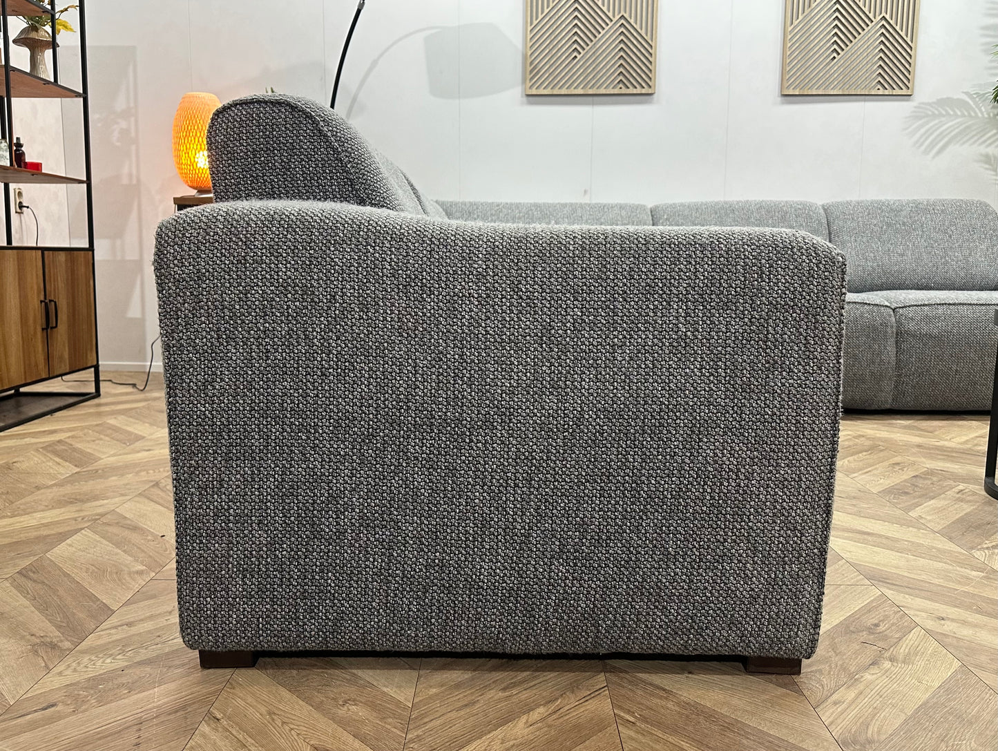 Grijze Hoekbank ~ Vaste Kussens