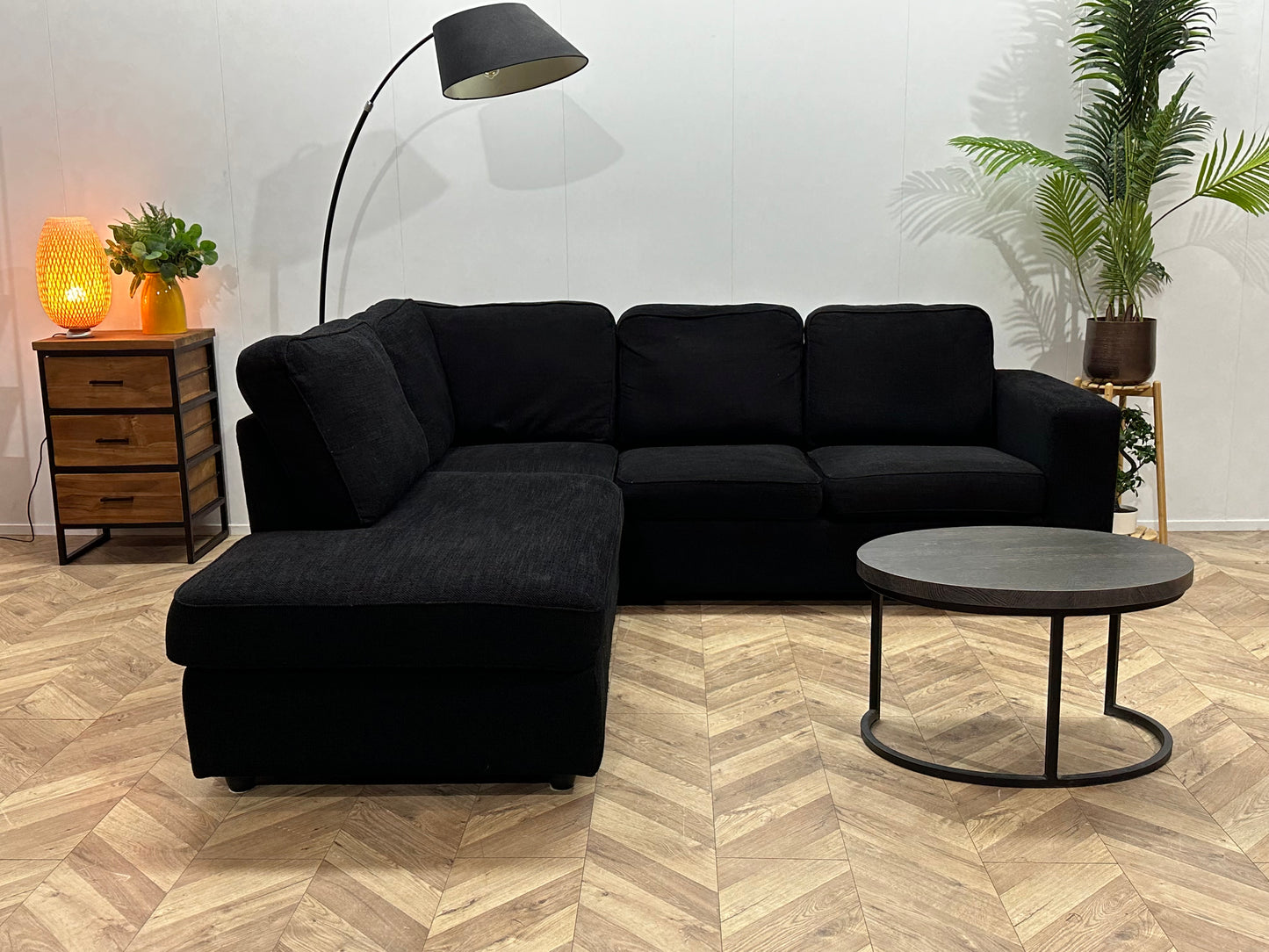 Zwart Hoekbank ~ Losse Kussens Met Afneembare Hoezen