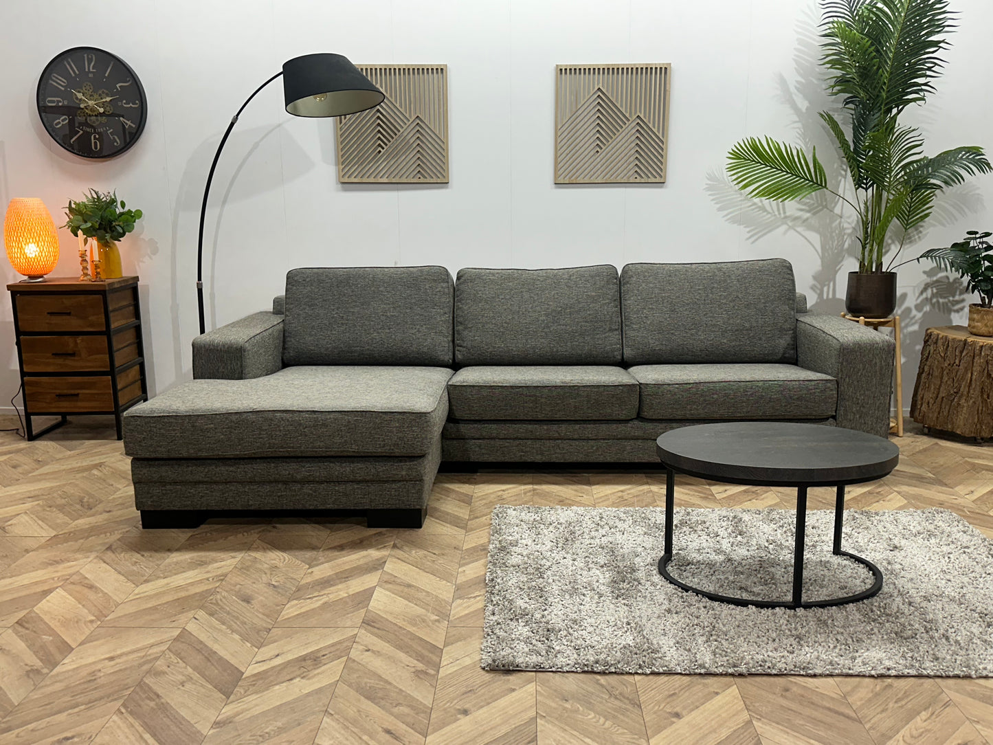 Grijze Hoekbank ~ Losse Kussens Met Afneembare Hoezen