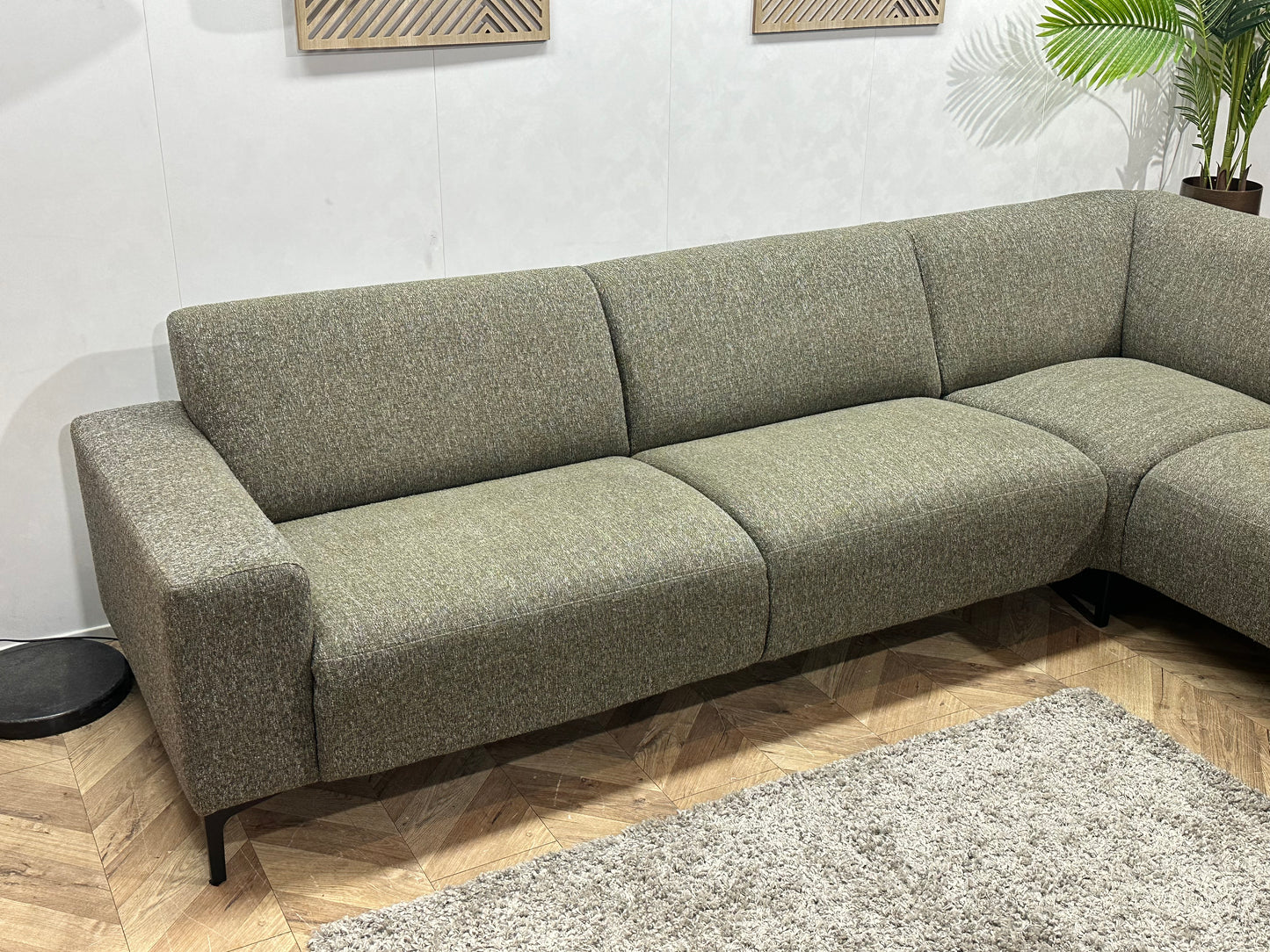 Grijze Hoekbank ~ Vaste Kussens