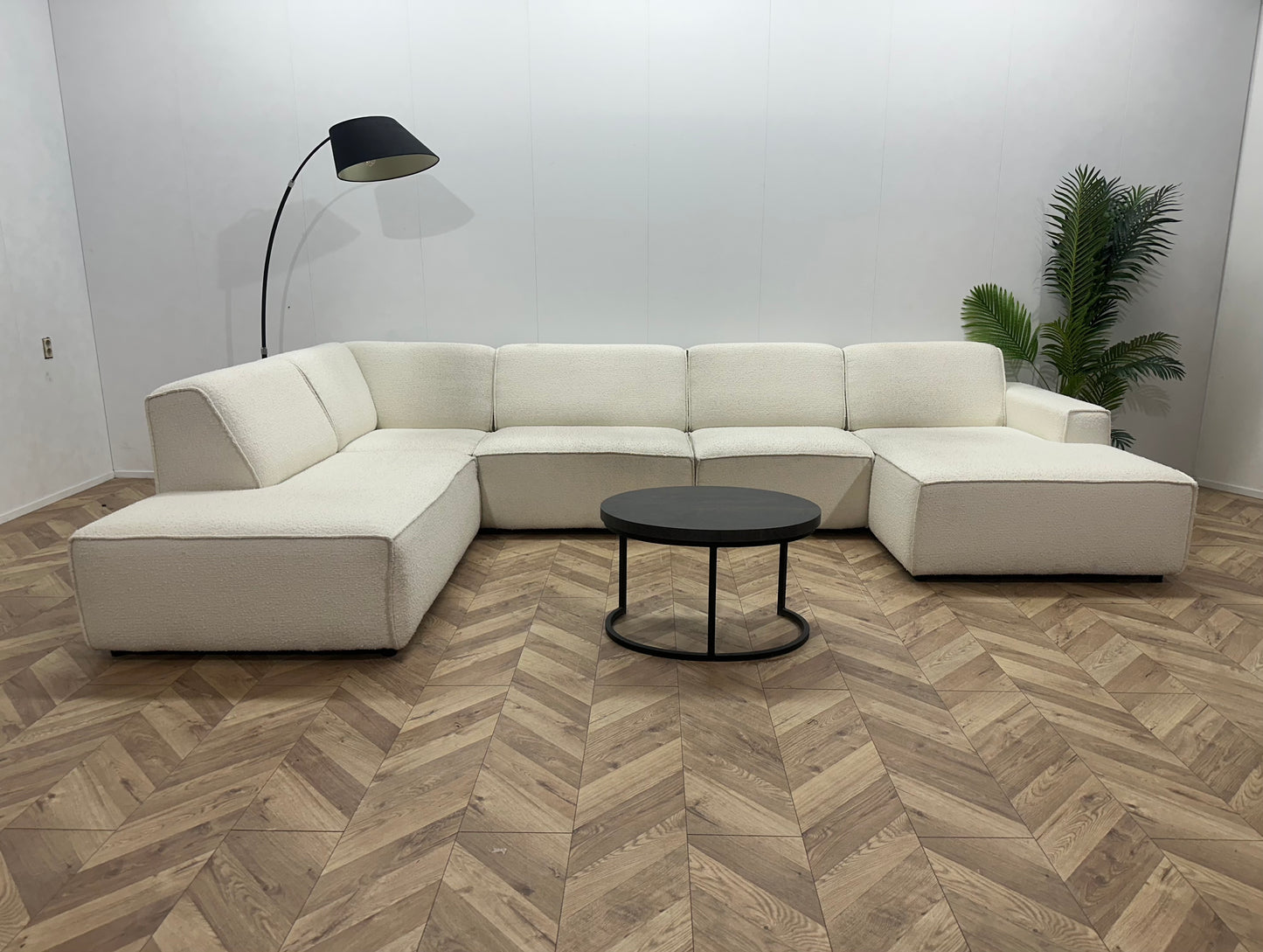 Witte Bouclé Stoffen U Bank ~ Vaste Kussens