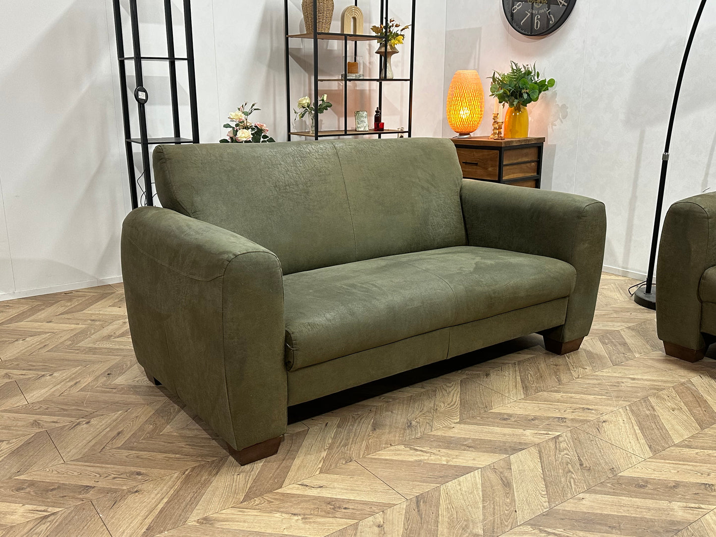 Groene Suède Stoffen Banken Set ~ Vaste Kussens