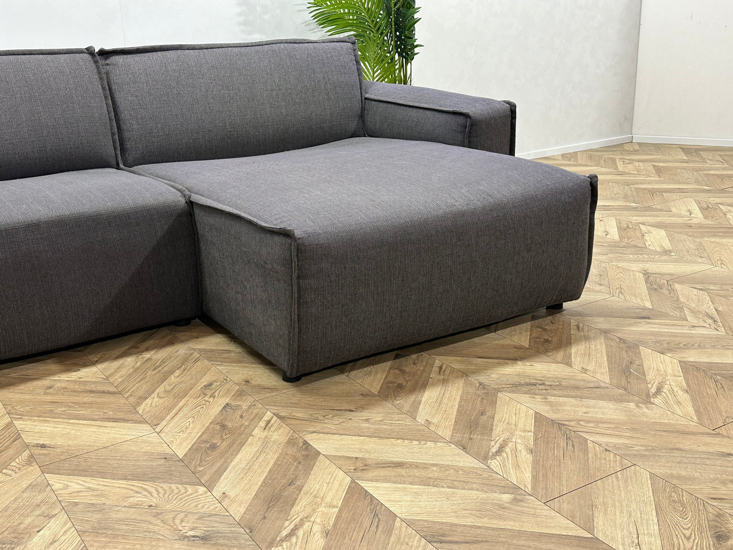 Umix Antraciet Hoekbank Inc Hocker ~ Vaste Kussens