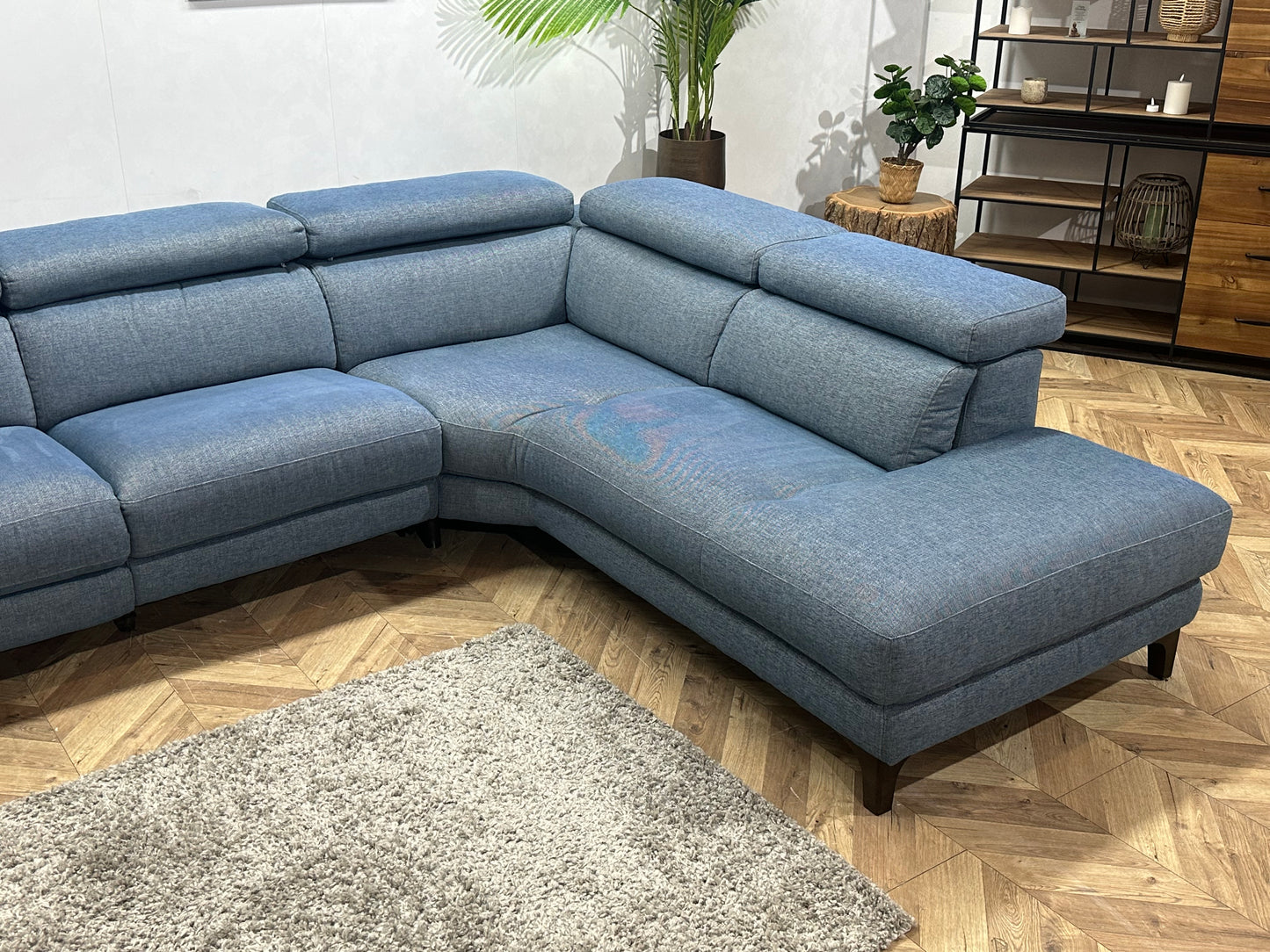 Licht Blauwe Hoekbank ~ Elektrisch Verstelbaar