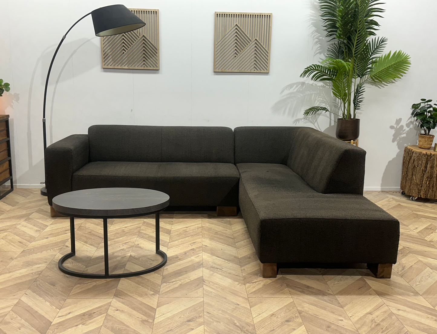 N-Joy Antraciet Hoekbank ~ Vaste Kussens