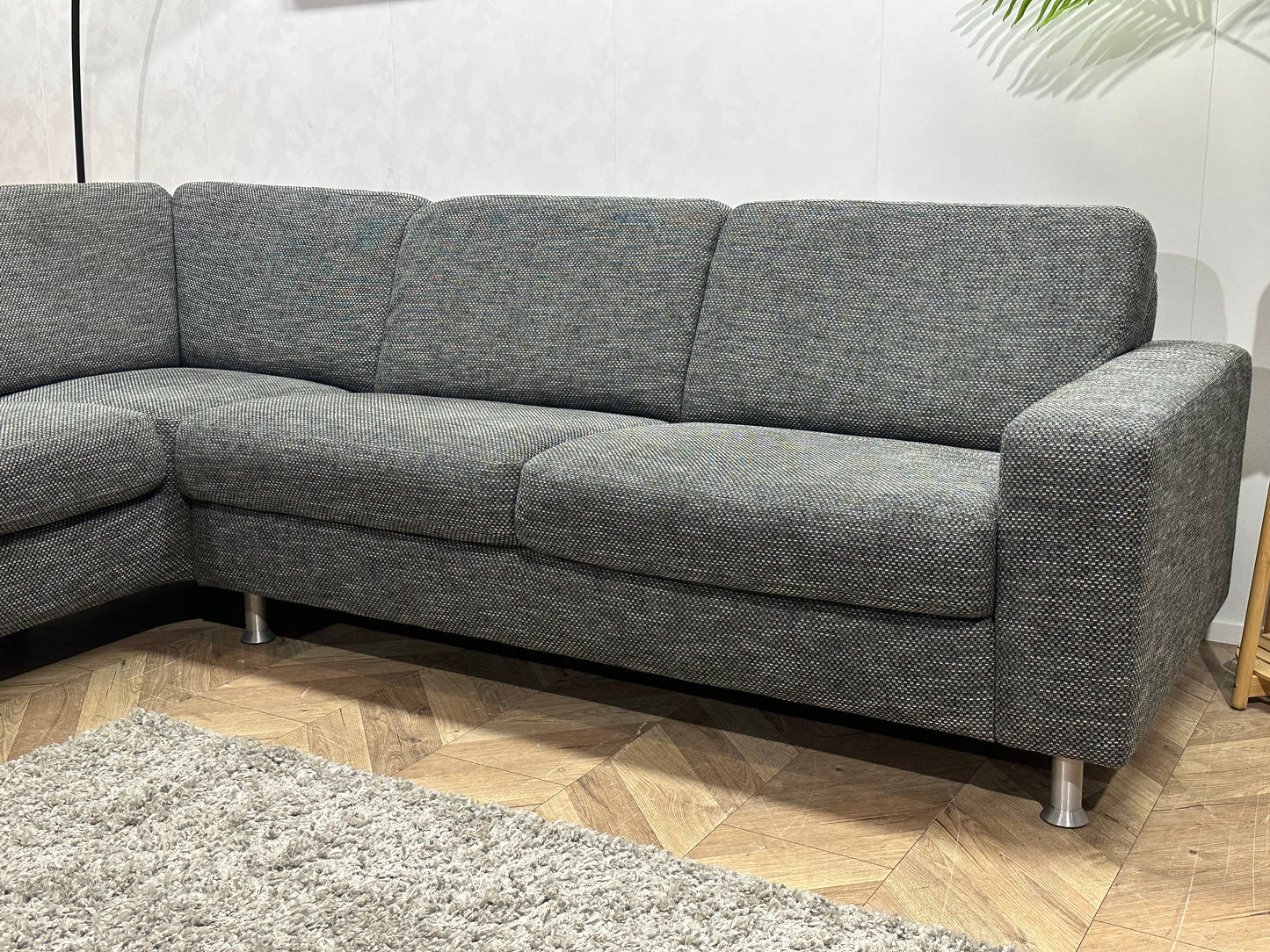 Montèl Antraciet Hoekbank ~ Vaste Kussens