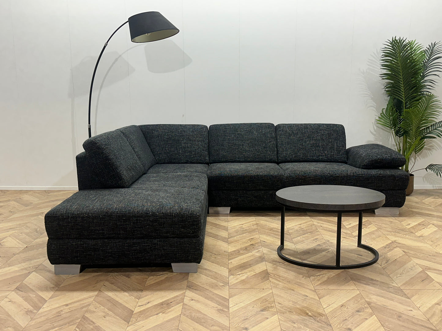 Antraciet Hoekbank ~ Verstelbare Armsteun