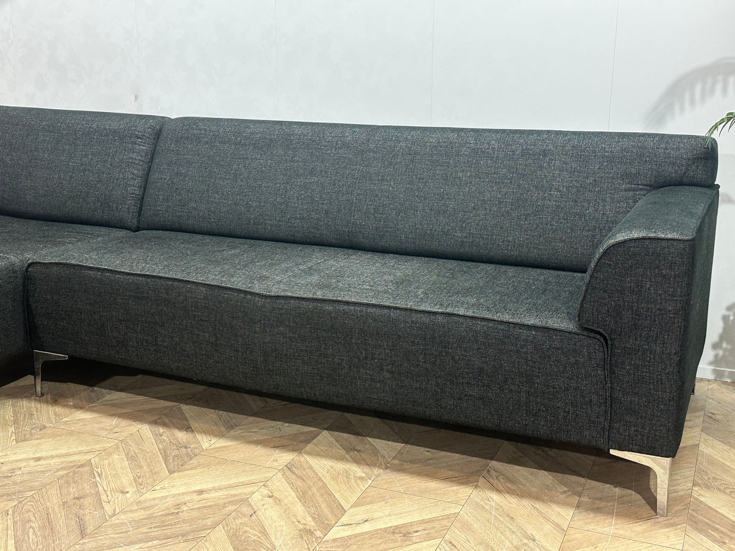 Montèl Antraciet Design Hoekbank ~ Vaste Kussens