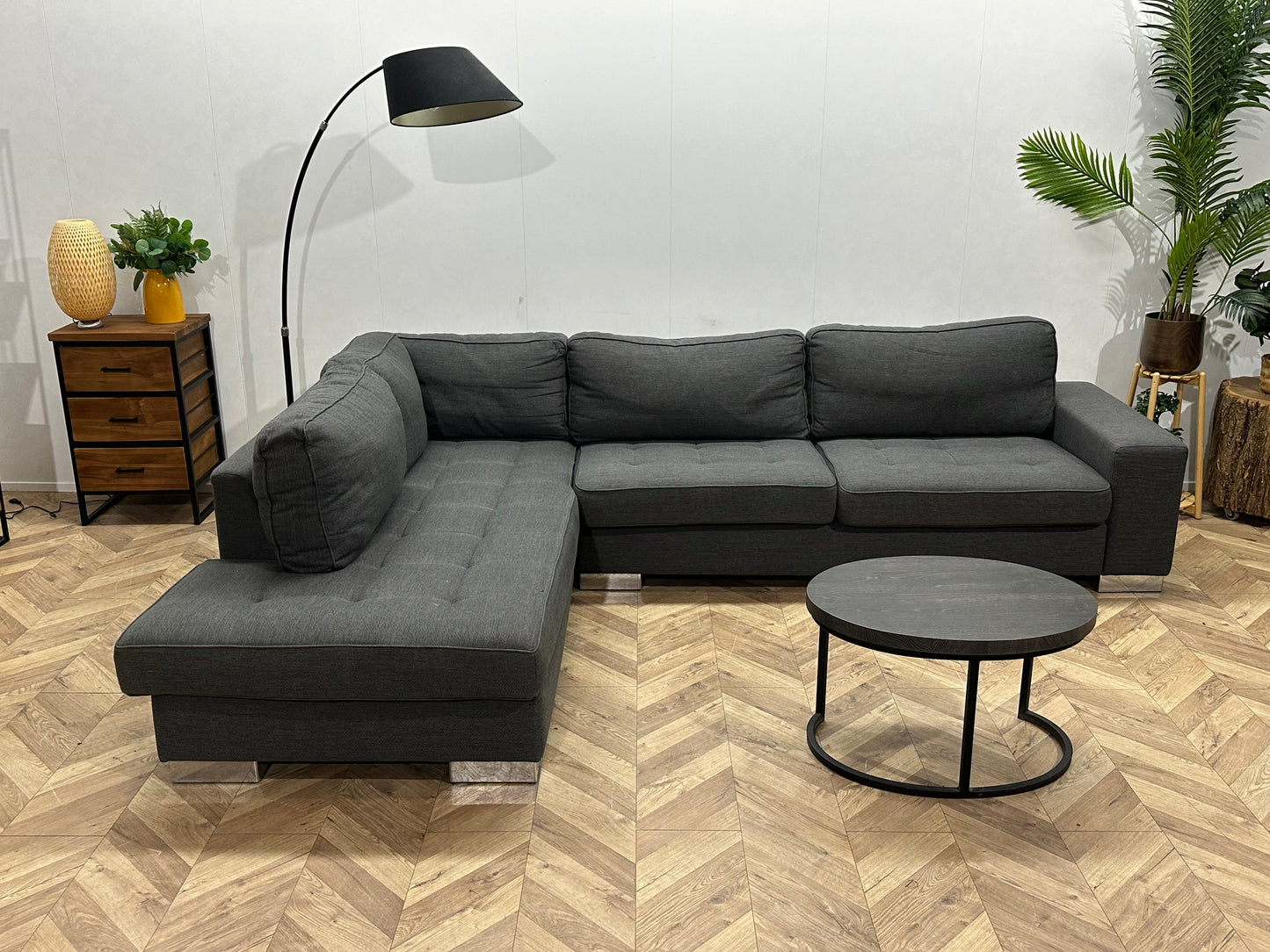 Goossens Grijze Hoekbank ~ Losse Kussens Met Afneembare Hoezen