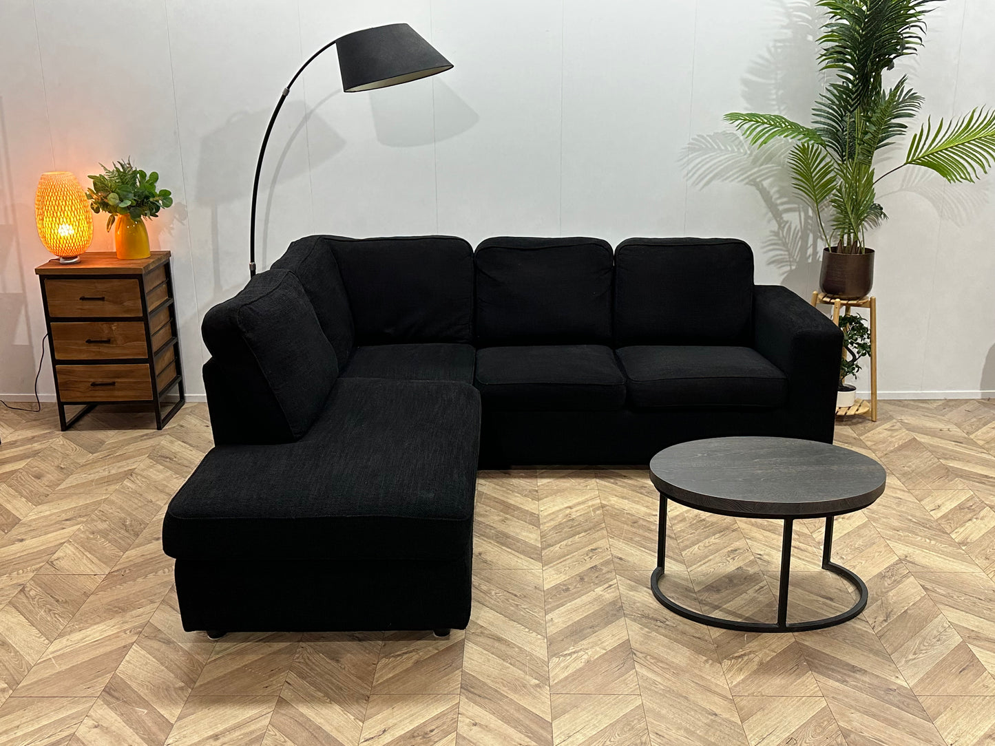 Zwart Hoekbank ~ Losse Kussens Met Afneembare Hoezen