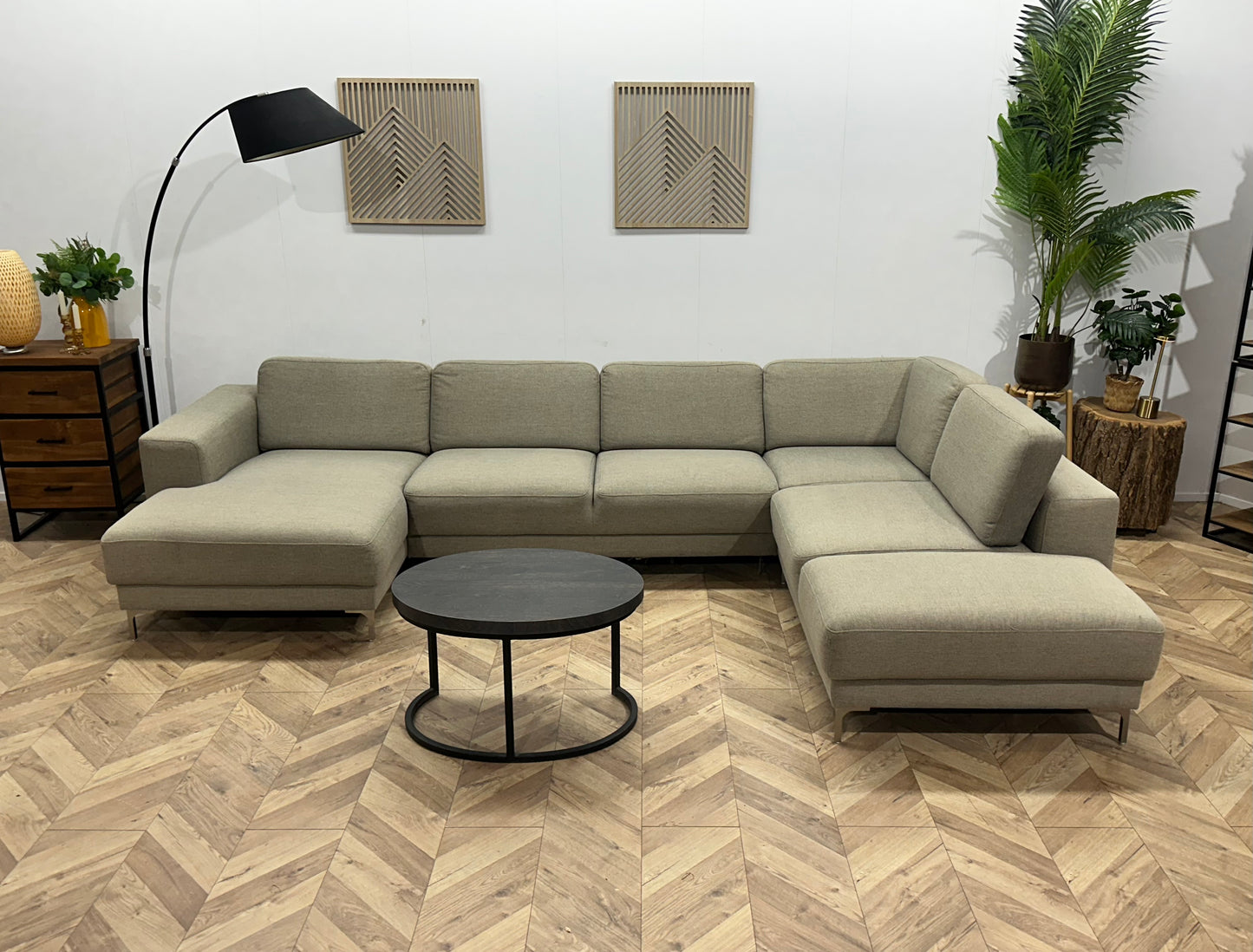 Beige U Bank ~ Losse Rugkussens Met Afneembare Hoezen