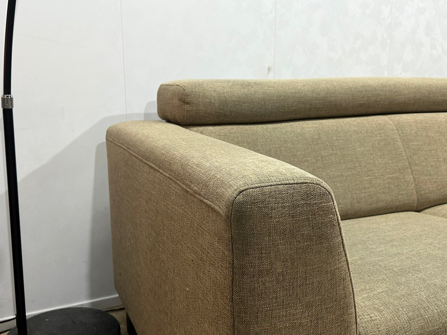 Beige Hoekbank ~ Verstelbare Hoofdsteunen