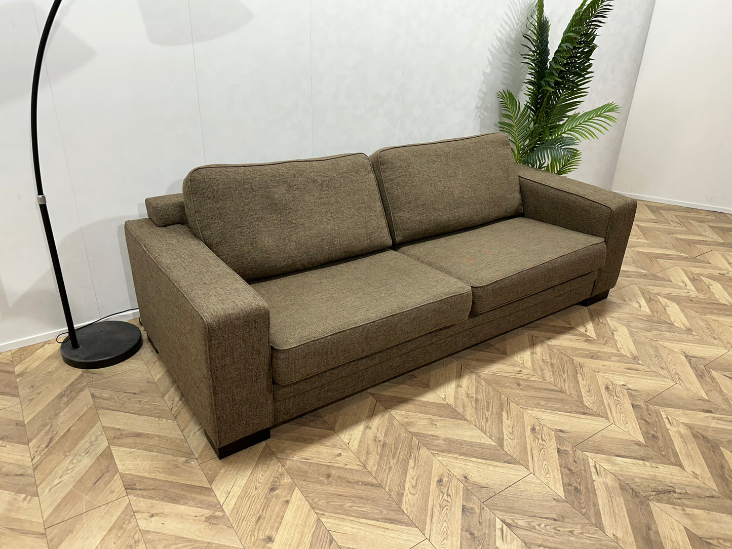 Bruine 2.5-Zits Bank ~ Losse Kussens Met Afneembare Hoezen