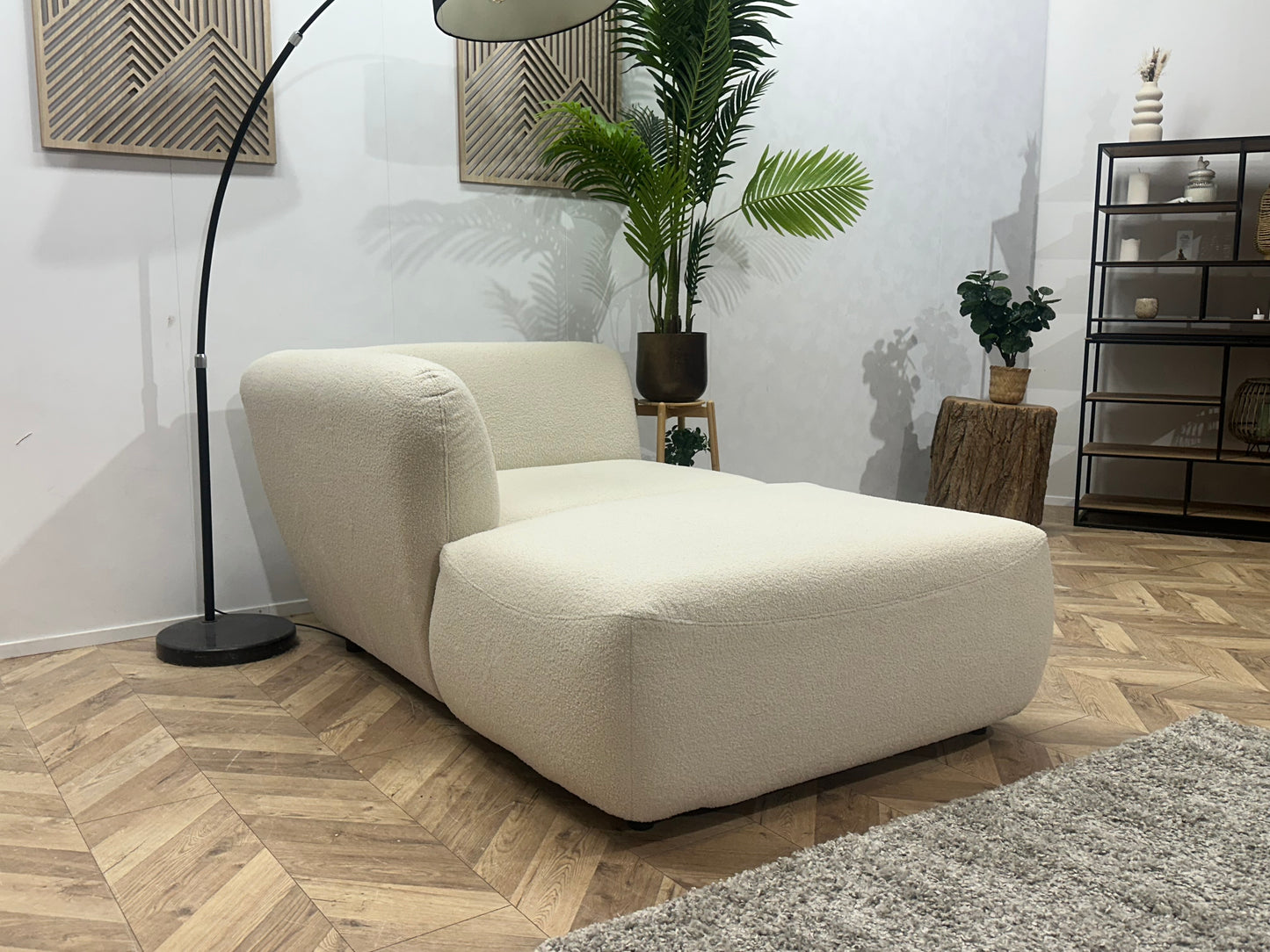 !Showroommodel! Crème Bouclé Design Bank