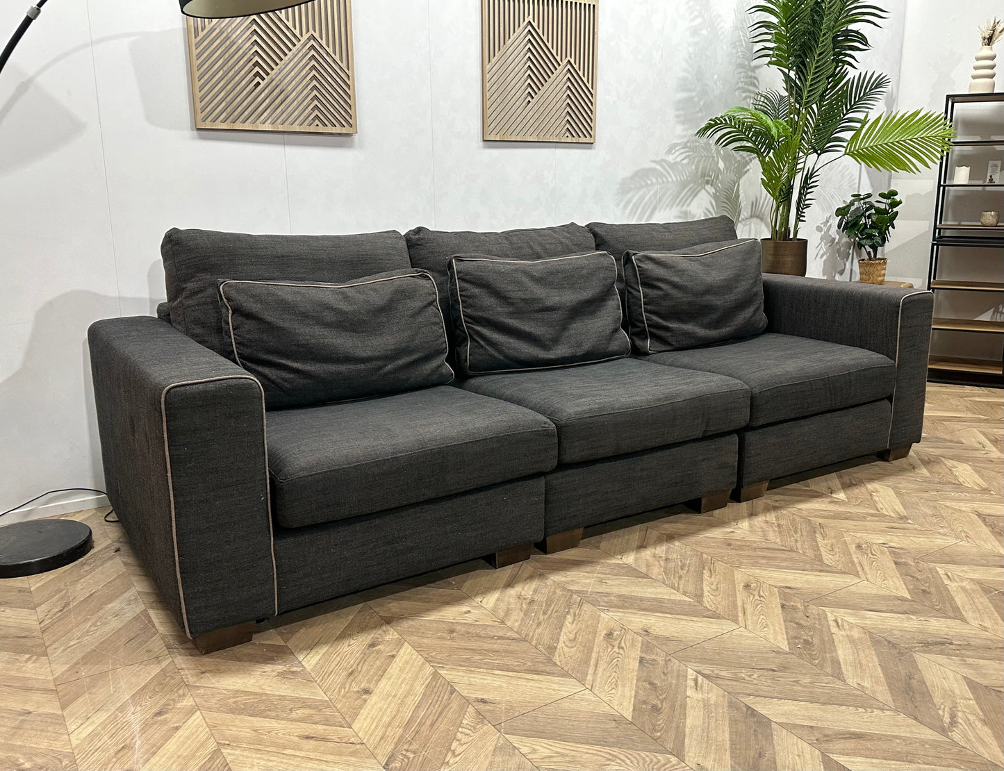 Villa One Grijze 3-Zits Bank ~ Losse Kussens Met Afneembare Hoezen