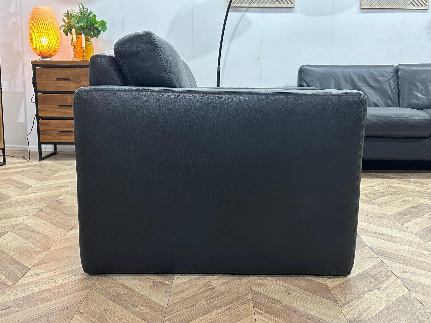 Zwart Echt Lederen Banken Set ~ Vaste Kussens