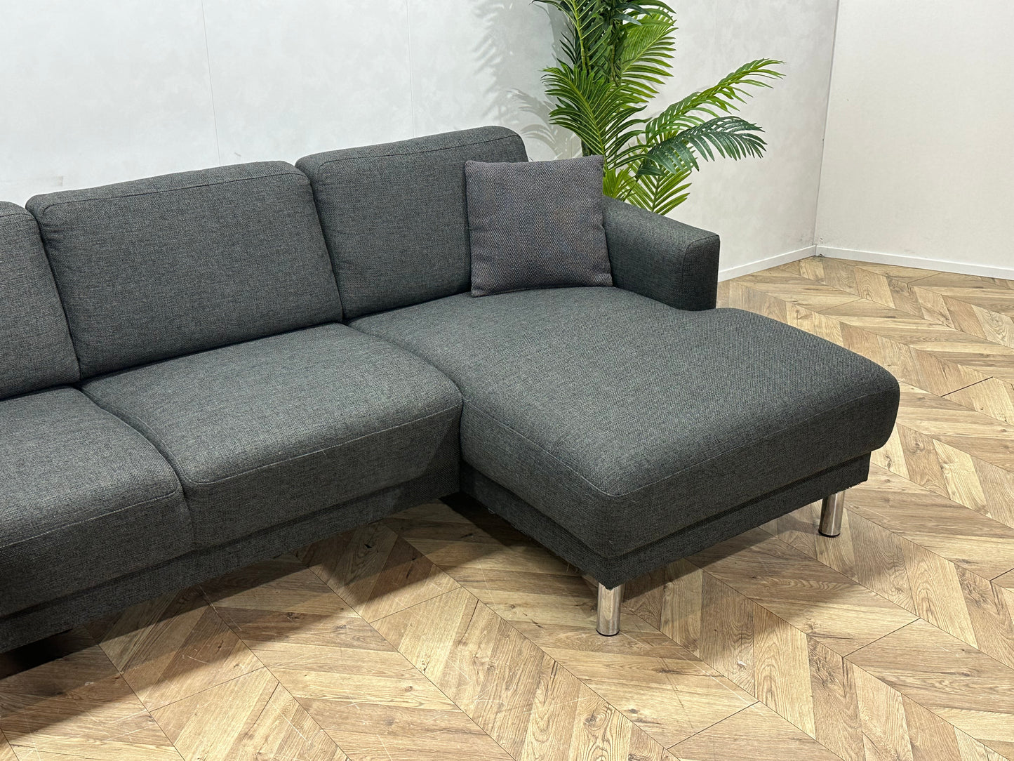 Antraciet U Bank ~ Losse Rugkussens Met Afneembare Hoezen