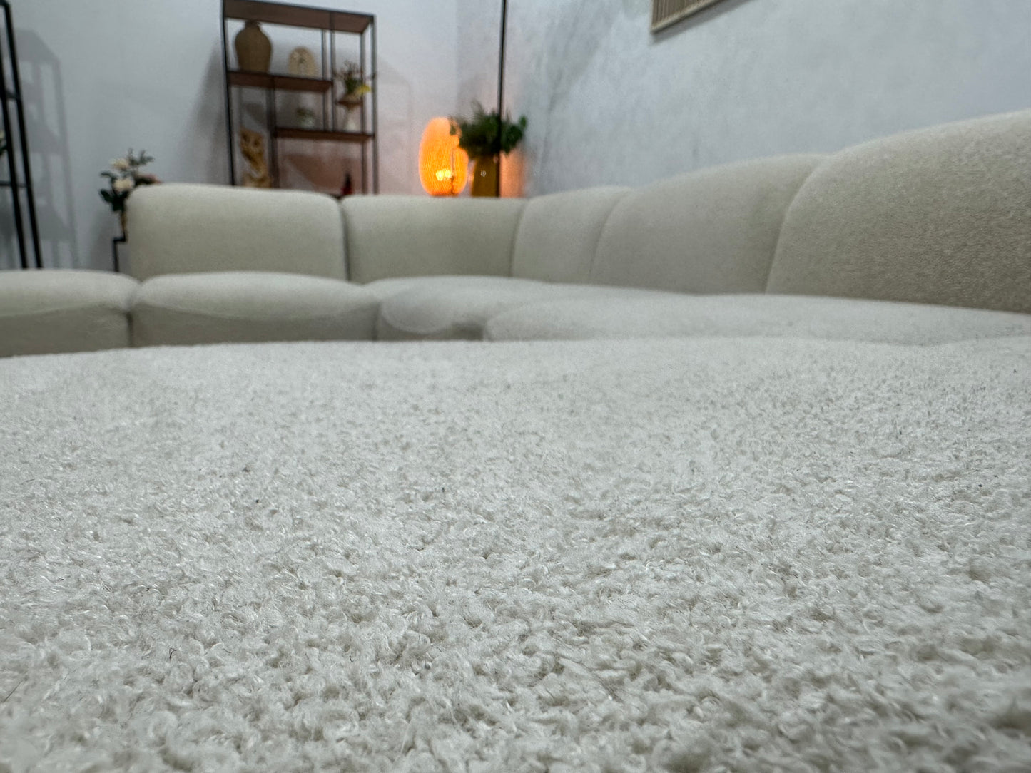 Witte/Crème Blouce Stoffen U Bank ~ Vaste Kussens