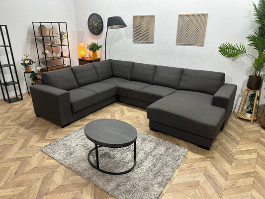 Grijze U Bank ~ Losse Rugkussens Met Afneembare Hoezen