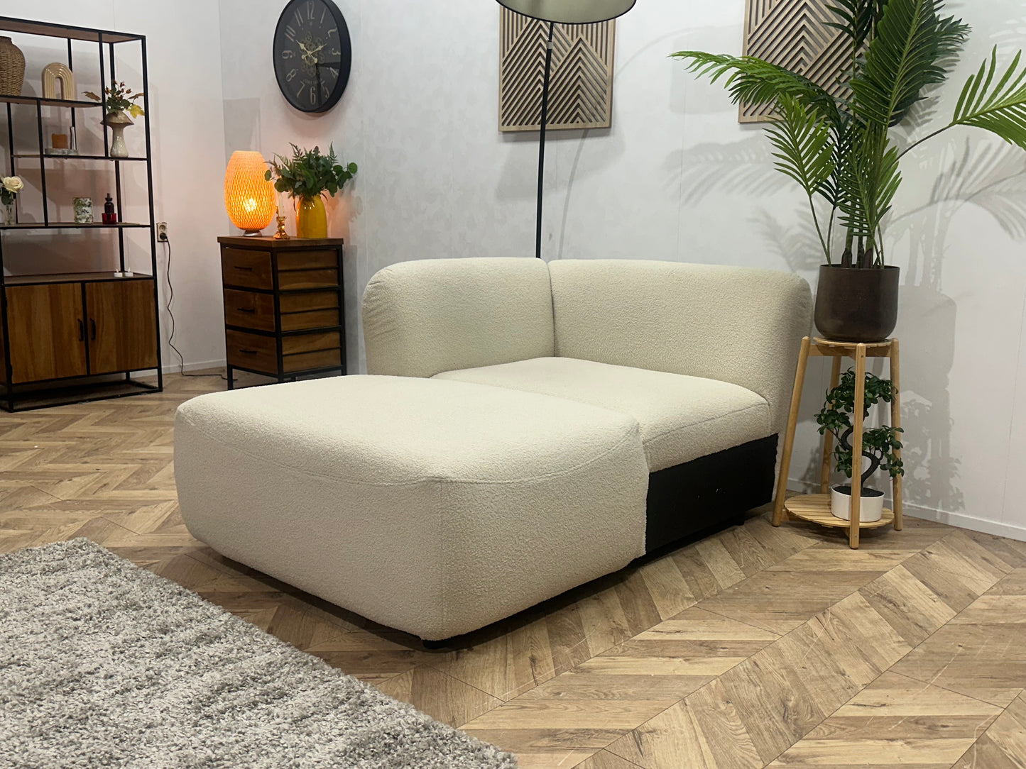 !Showroommodel! Crème Bouclé Design Bank