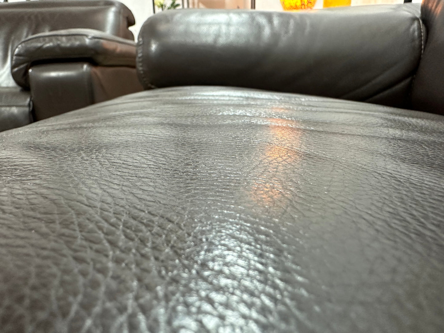 Bruine Echt Lederen 2.5-Zits Bank Inc Fauteuil ~ Verstelbare Hoofdsteunen