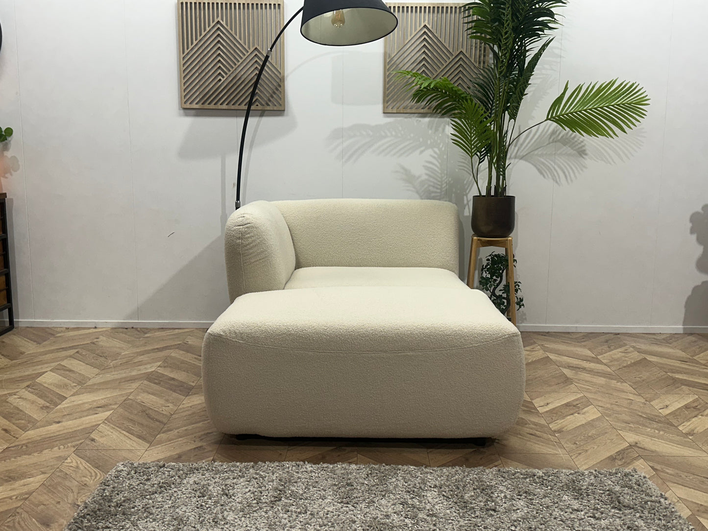 !Showroommodel! Crème Bouclé Design Bank