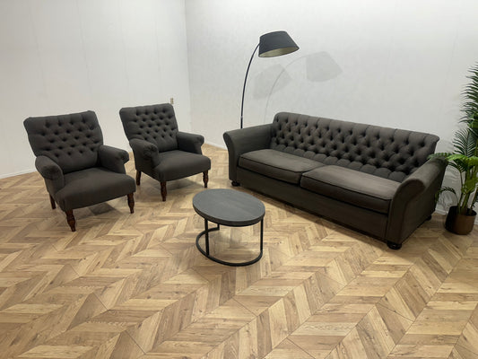 Grijze Banken Set ~ Losse Zitkussens Met Afneembare Hoezen