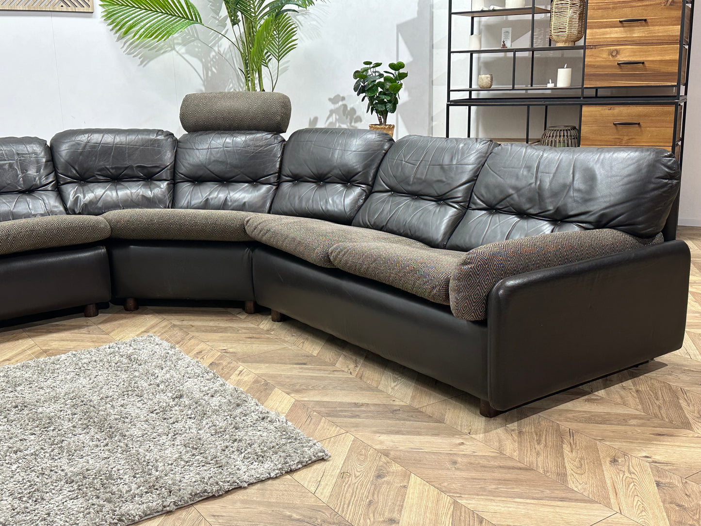 Bruine Echt Lederen Hoekbank ~ Losse Kussens Met Afneembare Hoezen