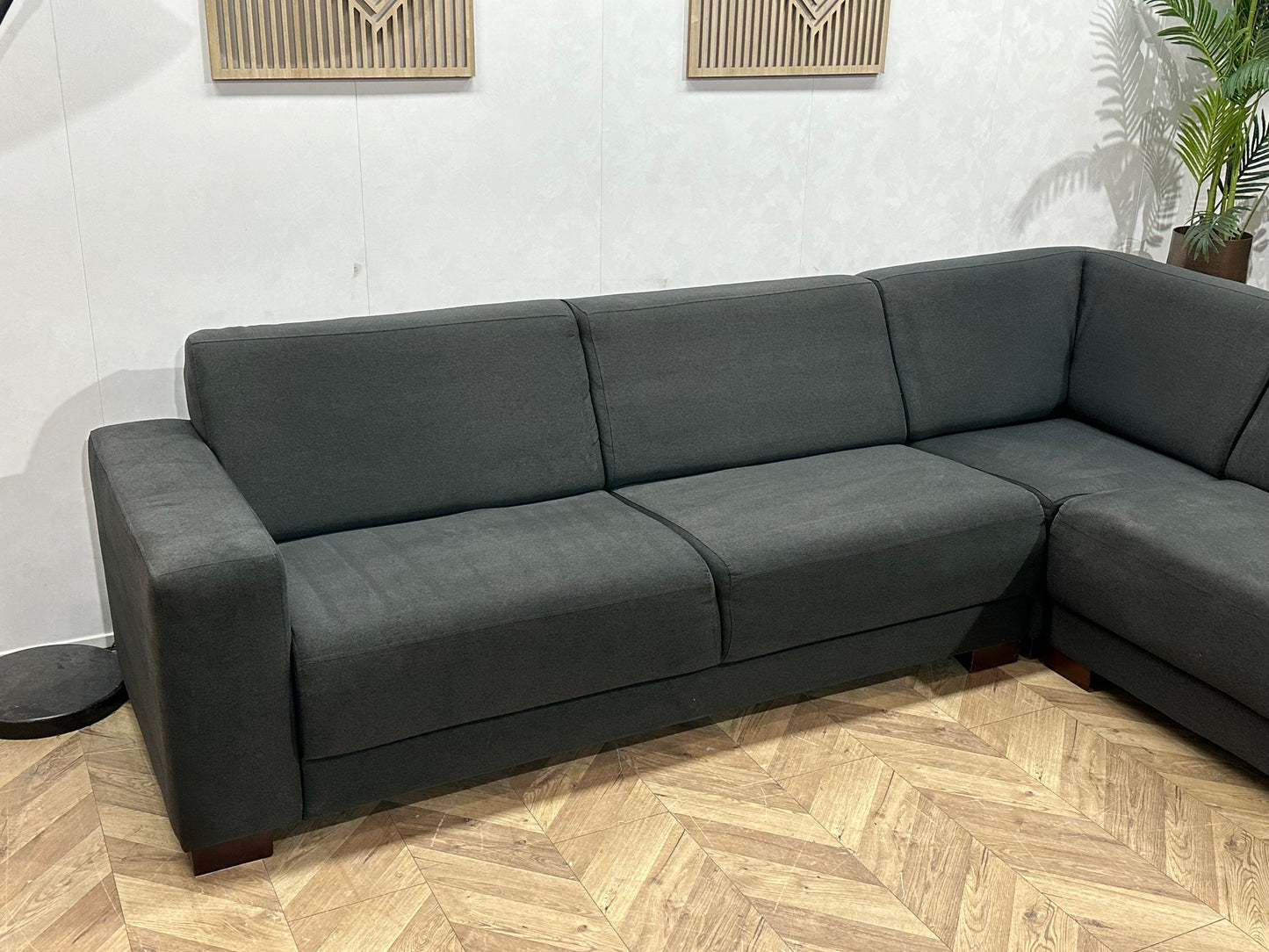 Woood Antraciet Hoekbank Inc Hocker ~ Vaste Kussens