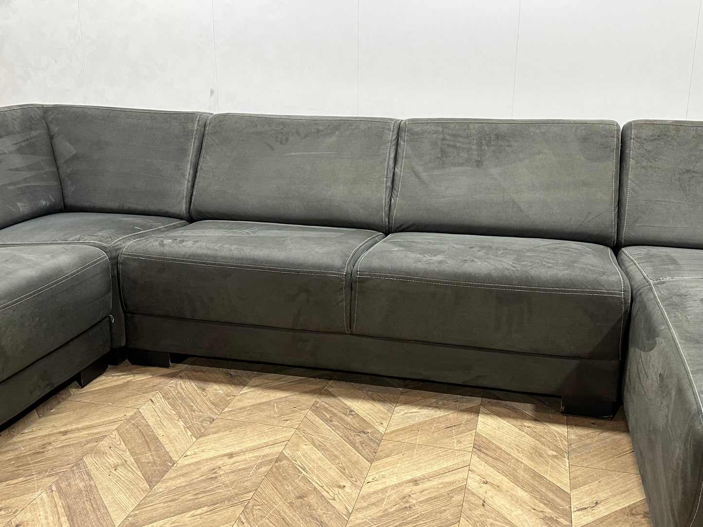 Antraciet Suède Stoffen U Bank ~ Vaste Kussens