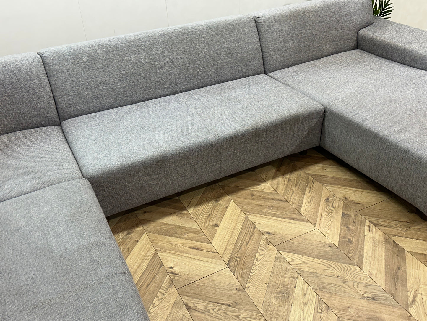 IN.HOUSE Licht Grijze U Bank ~ Vaste Kussens