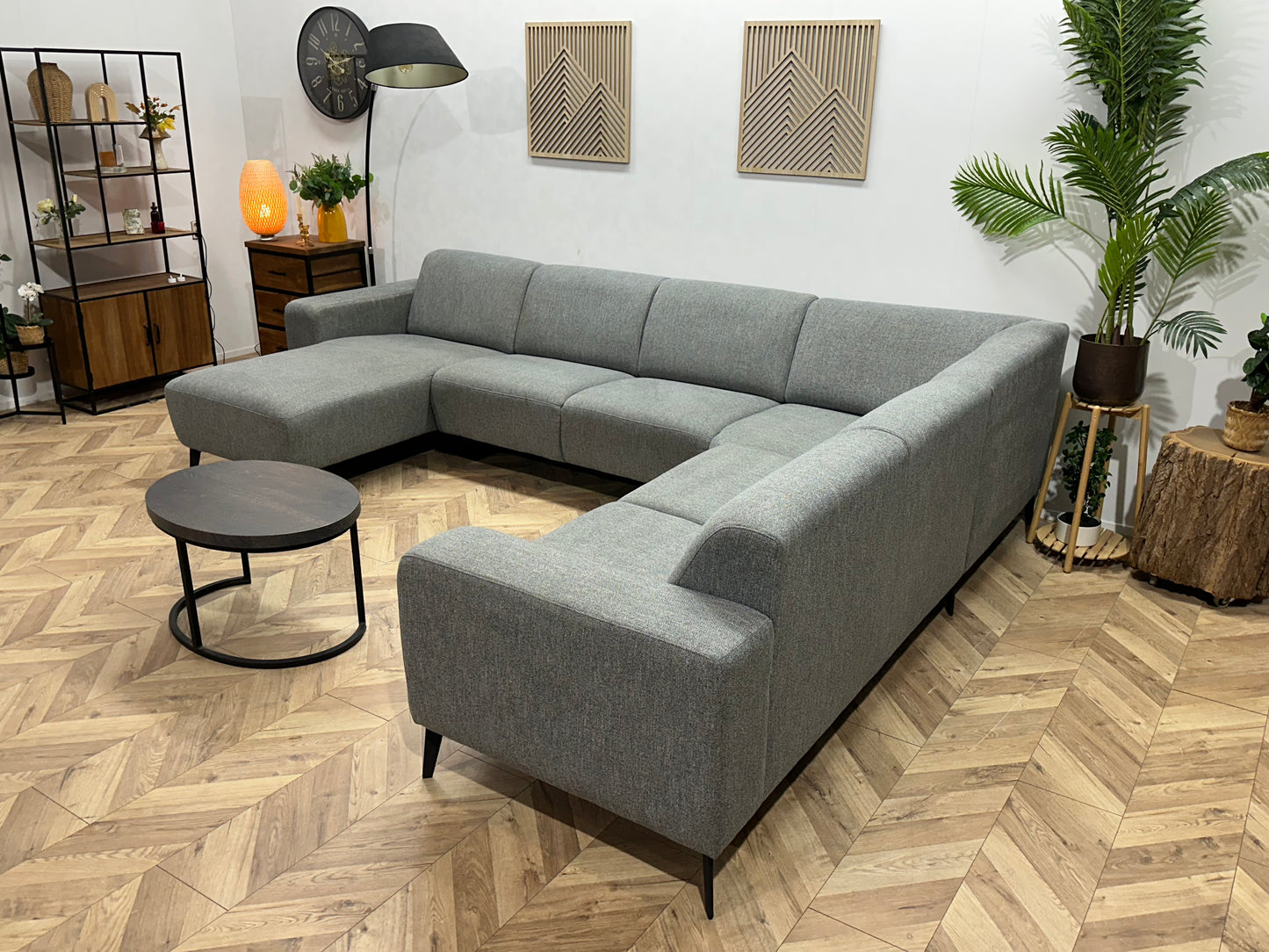 Licht Grijze U Bank ~ Vaste Kussens