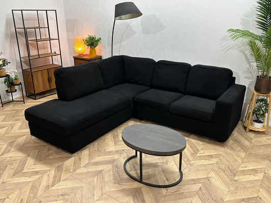 Zwart Hoekbank ~ Losse Kussens Met Afneembare Hoezen