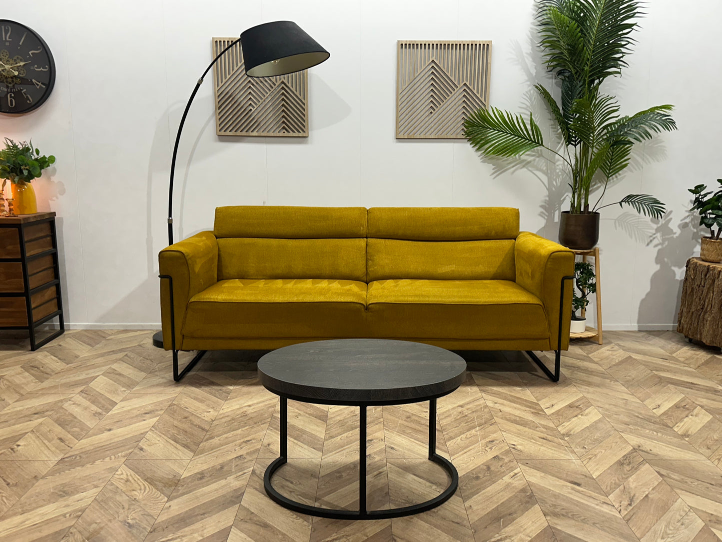 Xooon Gele Suède Stoffen 2.5-Zits Bank ~ Vaste Kussens